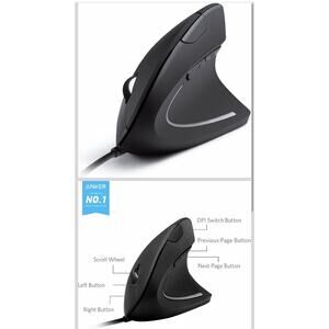 Anker Wired Vertical Ergonomic Mouse A7851 – Comfortable Hand-Friendly Design